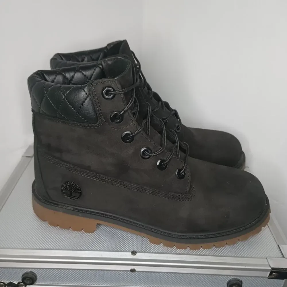 Timberland Mens Size 6 US 6.5 UK Black Suede Leather 6-Inch Boots Waterproof
